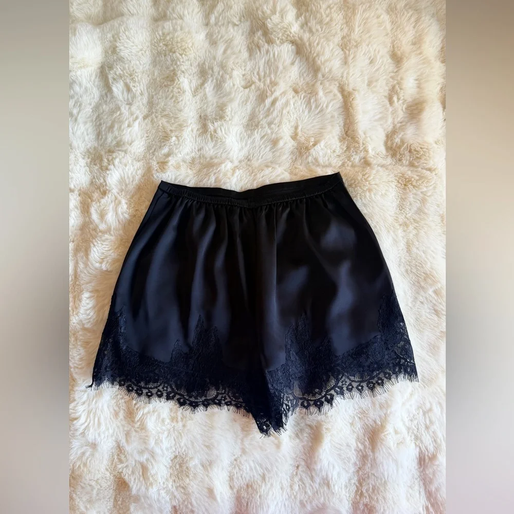 Reformation Fern Satin Short In Black, NWOT, NEVER WORN, NO FLAWS.
